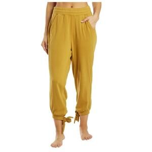 NWT Fp Movement Free People Circle Back Tie Hem Cropped Jogger Pants burnt gold